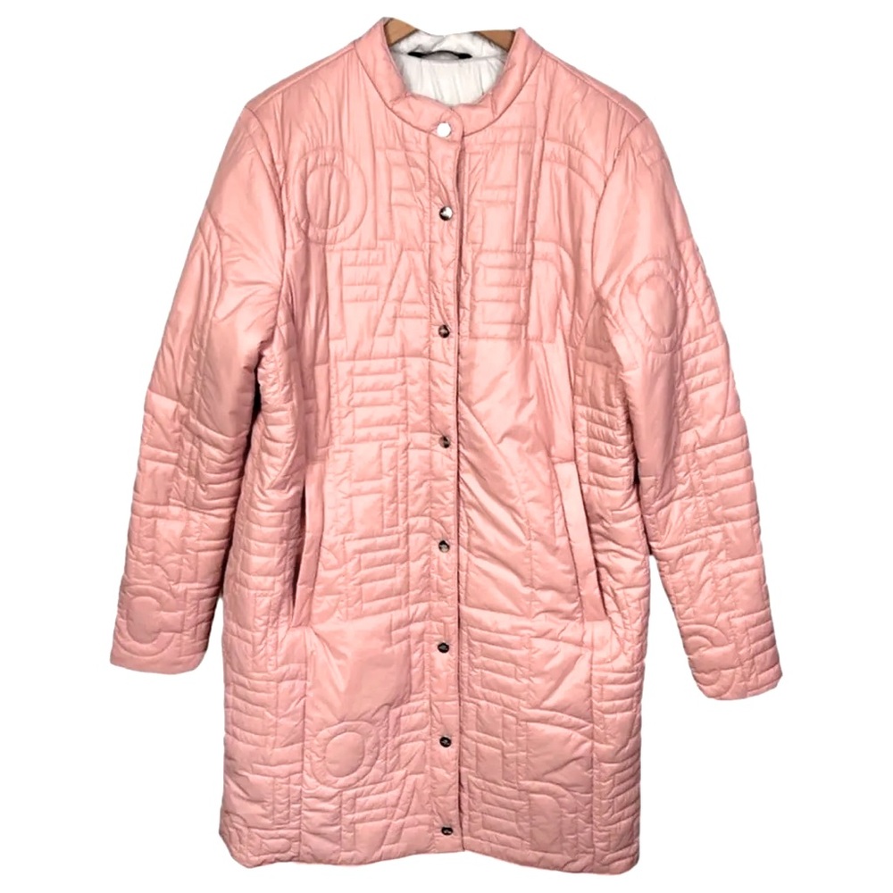 Women’s north face light pink alphabet long coat